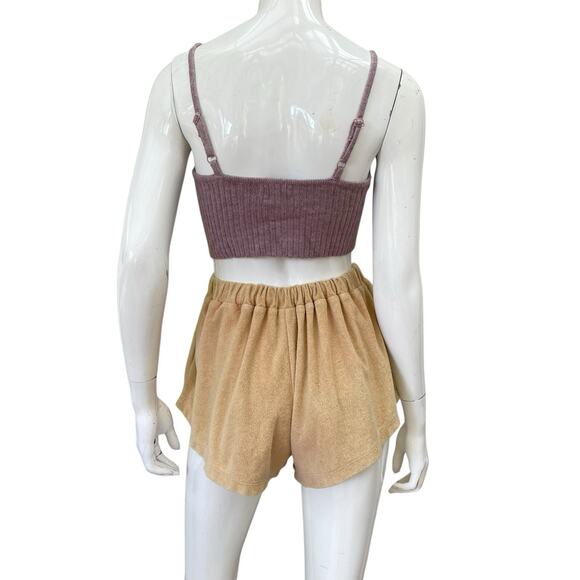 Zulu & Zephyr Tan Terrycloth High Waist 70’s Style Booty Shorts XXS-S - Picture 6 of 9